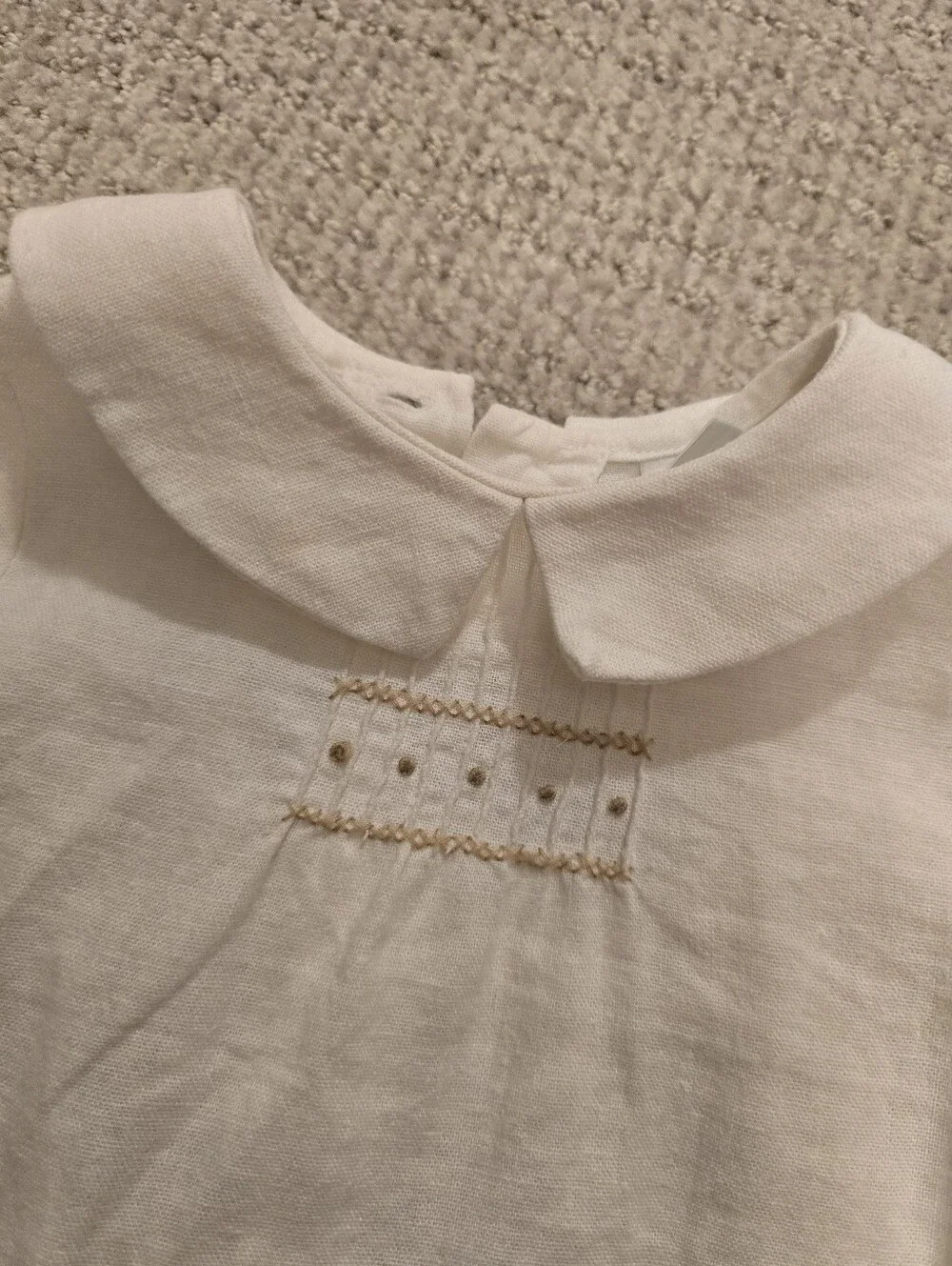 Classic White Peter Pan Collar Baby One-Piece